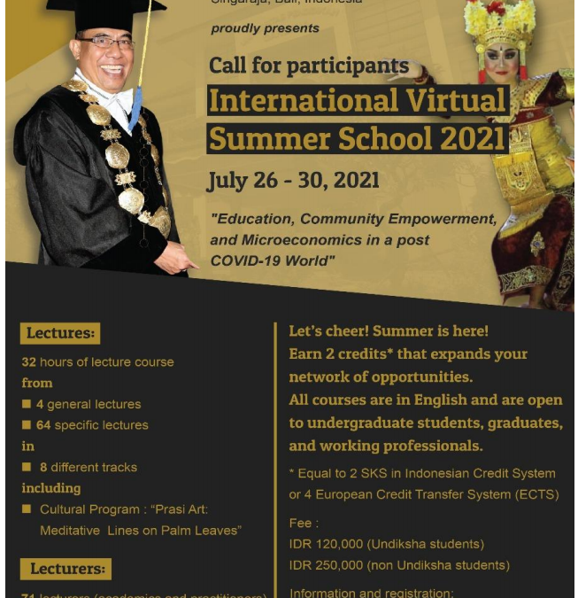 Call For Participants “International Virtual Summer School 2021”